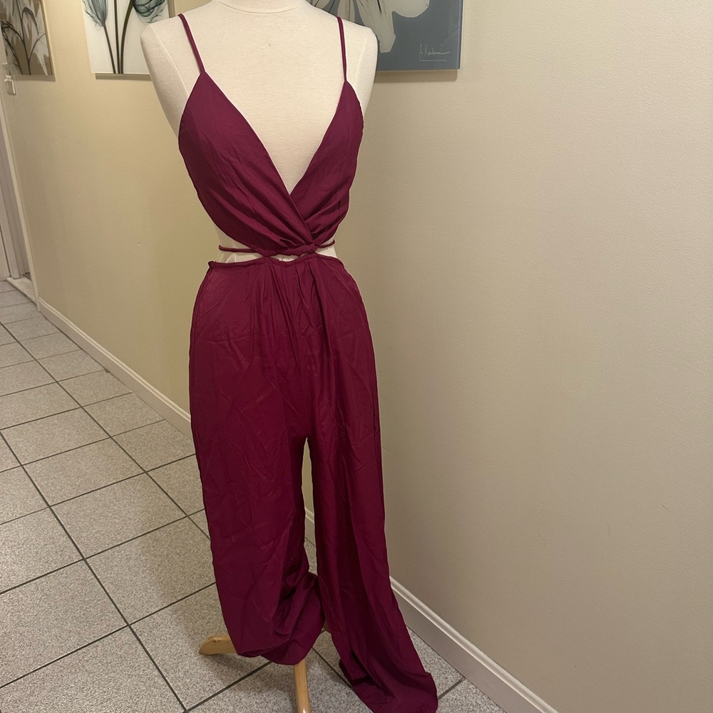 Blue Rain Deep Red Jumpsuit